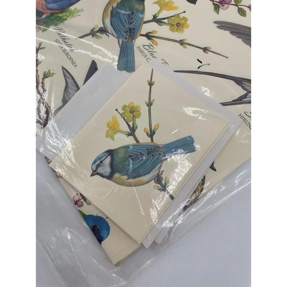 Vintage 1980s Current Botanical Birds & Fruit Gift Wrap 4 Sealed Packs SEALED